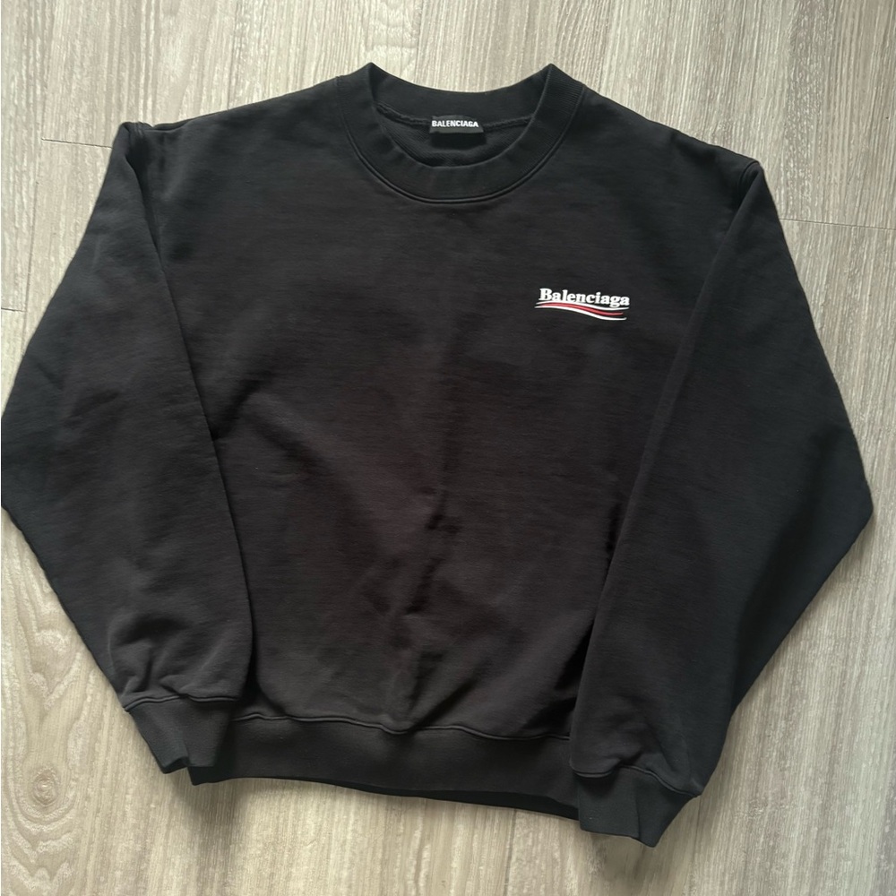 Balenciaga Black Crewneck Sweater Classic Design